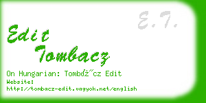 edit tombacz business card